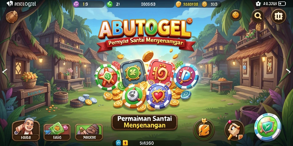 Tampilan gameplay ABUTOGEL yang menarik dan penuh aksi santai.