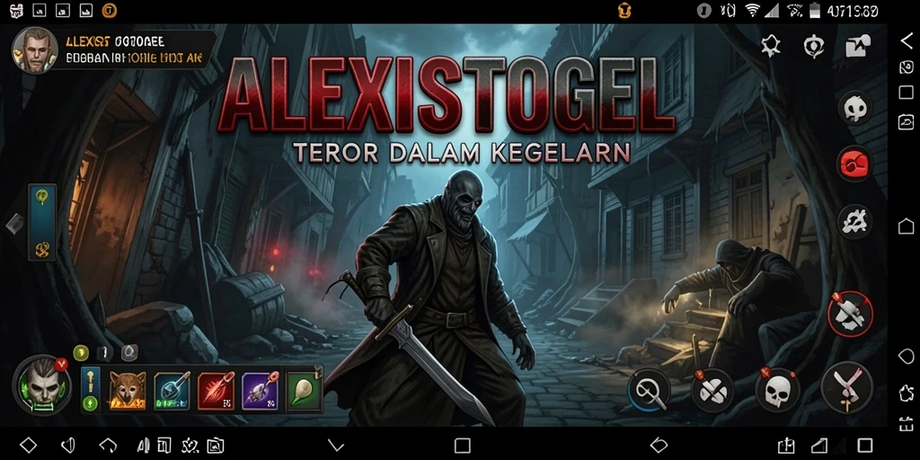 Tampilan gameplay ALEXISTOGEL yang menakutkan dan penuh ketegangan.