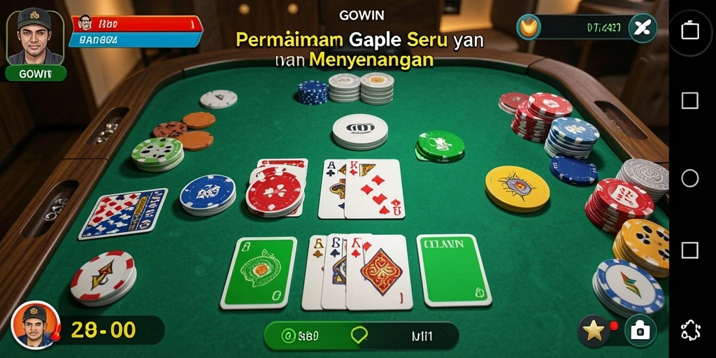 Tampilan permainan Gaple yang menarik di GOWIN.