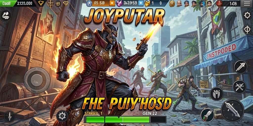 Tampilan gameplay <strong>JOYPUTAR</strong> yang menampilkan pertempuran strategis yang mendebarkan.