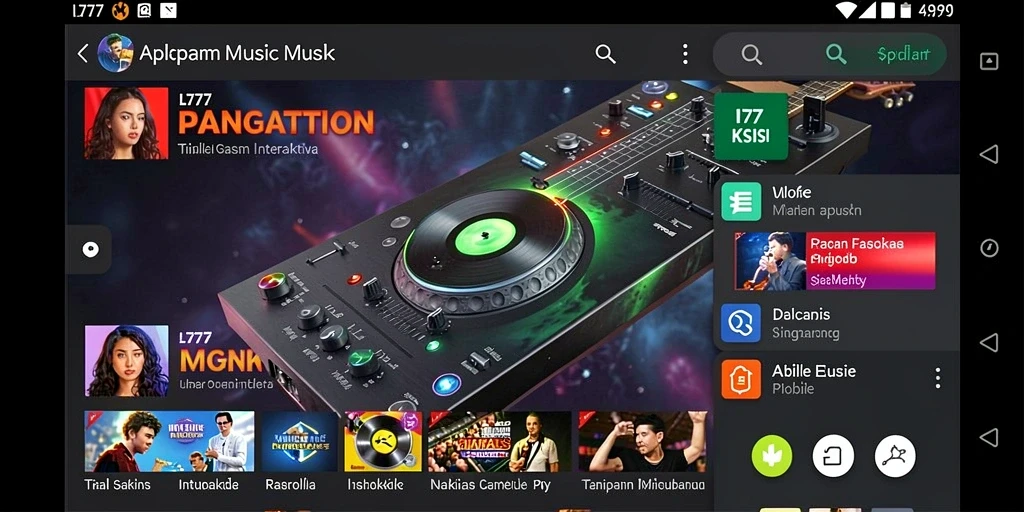 Gameplay interaktif L777 dengan musik yang penuh semangat.