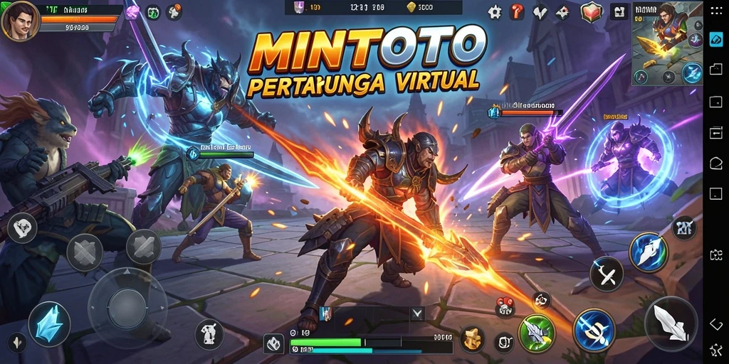 Tangkapan layar MINTOTO menunjukkan aksi pertarungan yang intens dan grafis menakjubkan.