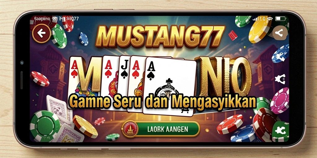 Tampilan gameplay seru dari MUSTANG77 dengan kartu Domino.