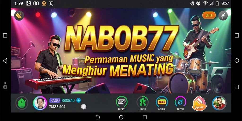 Screenshot NABOB77 menampilkan gameplay musik yang seru dan interaktif.