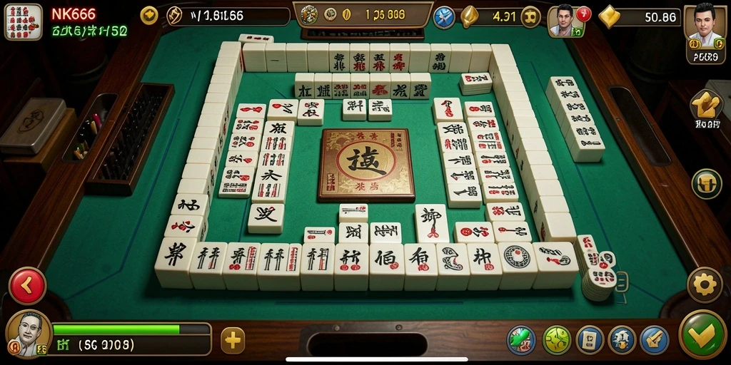Tampilan gameplay seru di NK666 dengan ubin Mahjong yang menarik.