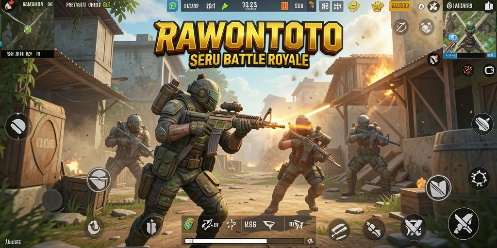 Screenshot utama menunjukkan pertarungan mendebarkan dalam <strong>RAWONTOTO</strong>.