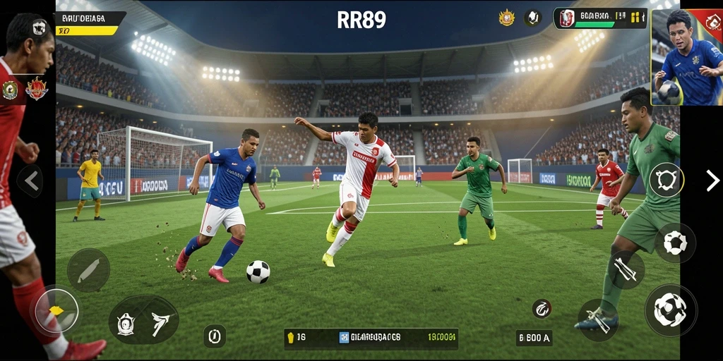 Tampilan gameplay seru di RR89 yang menampilkan aksi olahraga.