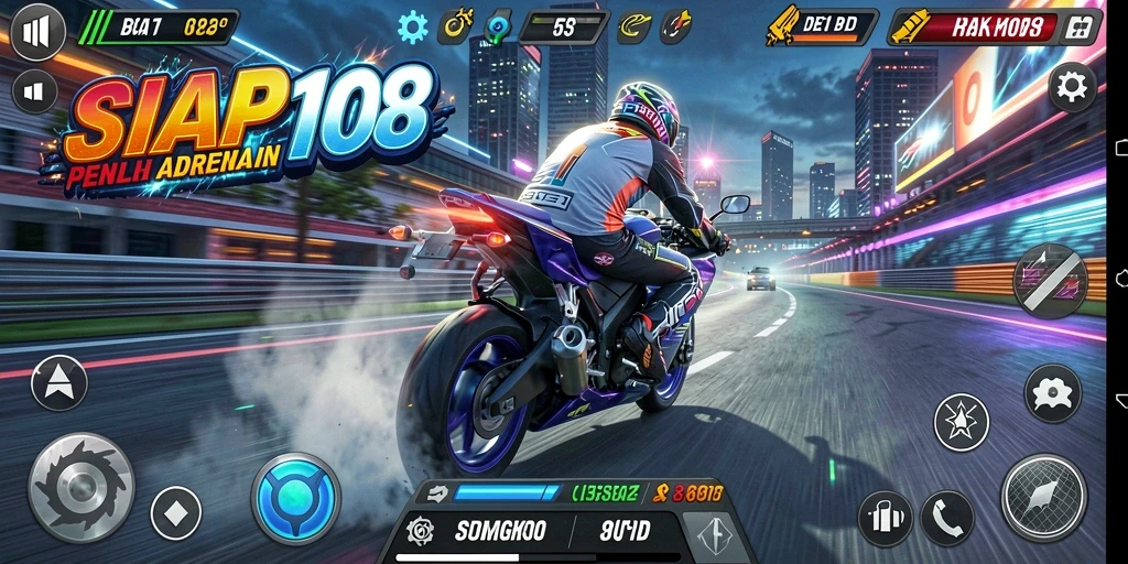 Gameplay dinamis SIAP108 yang penuh aksi balap motor.
